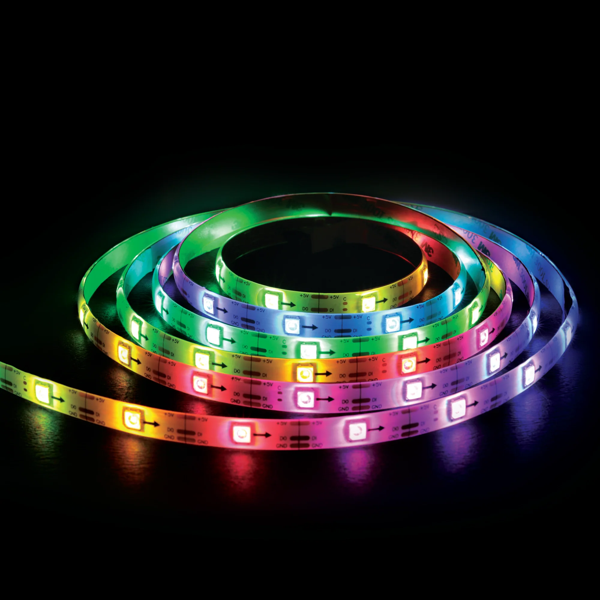 16.4ft Sound Reactive Multi-color Color Flow Effect LED Light Strip with Remote Control - Image 4