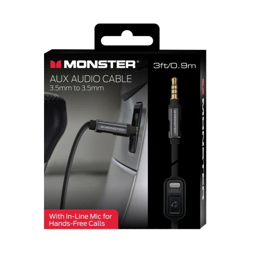 3ft Auxiliary Audio Cable with Hands-Free Mic, (Stereo), Smartphone Compatible - Image 6