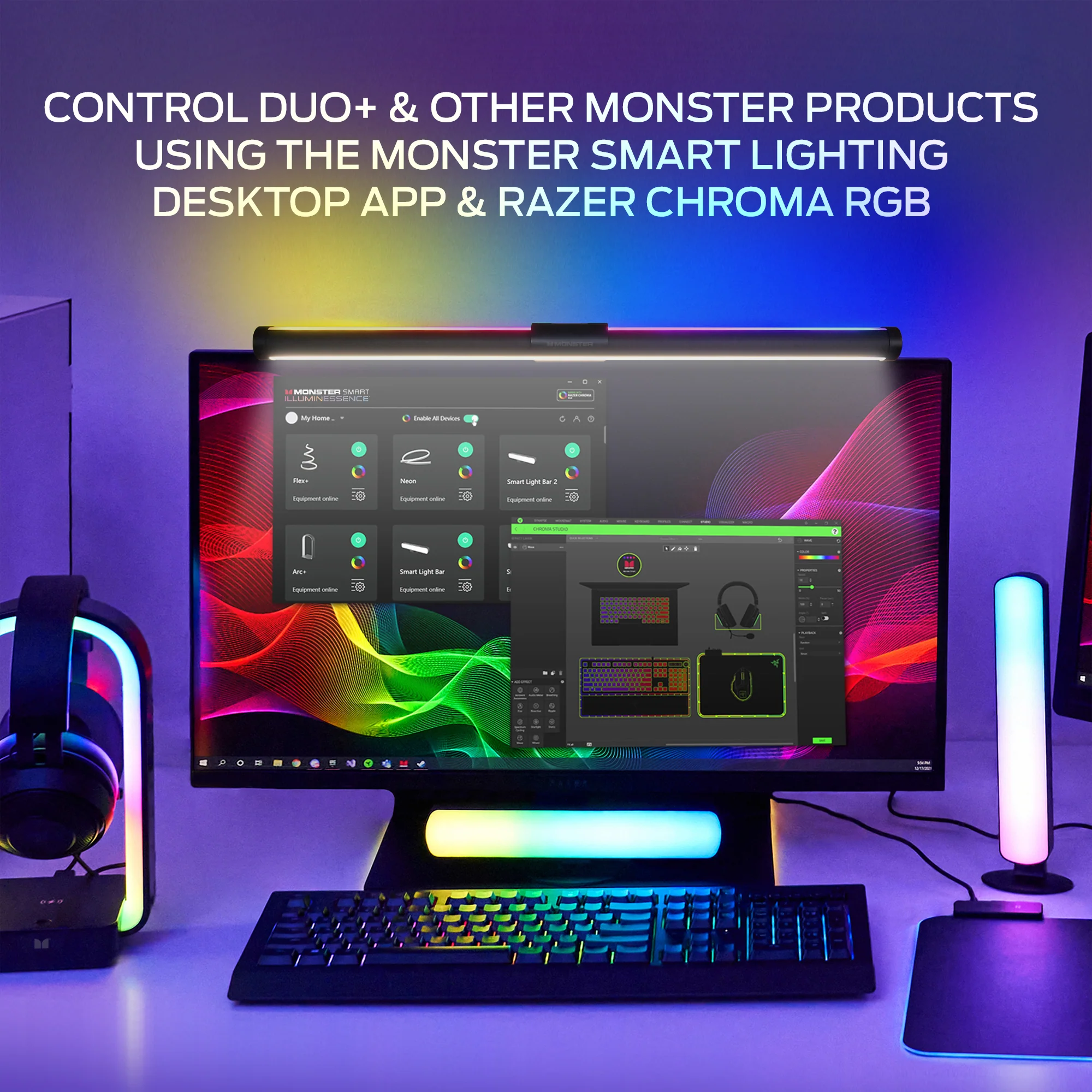 LED Duo Monitor Light Bars: Smart Color, Razer Chroma, App Control - Image 5