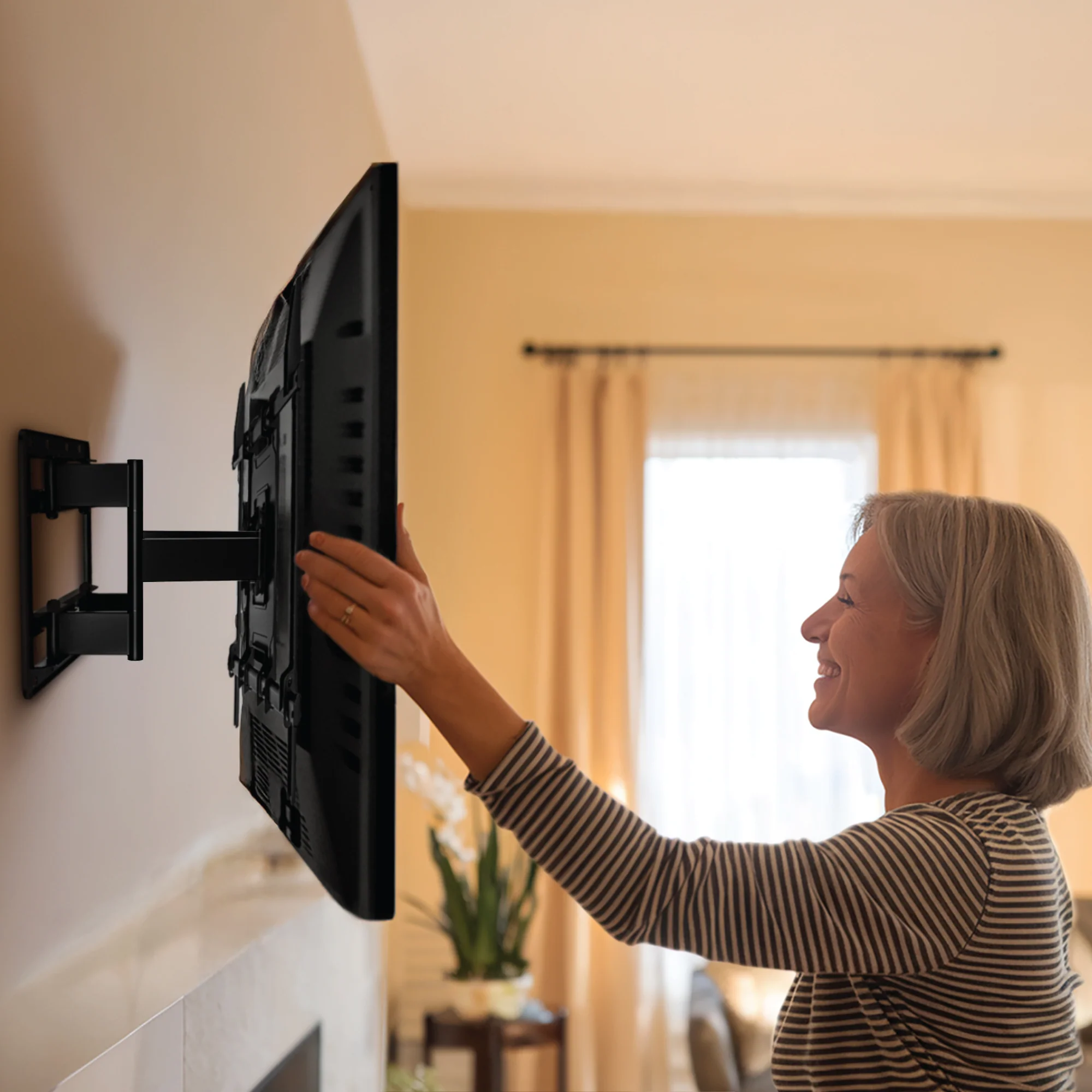 Monster Black Full Motion TV Wall Mount for 13"-42" Flat Screens | Swivel, Tilt, Articulating | Max 55 lbs | VESA 200x200 - Image 5