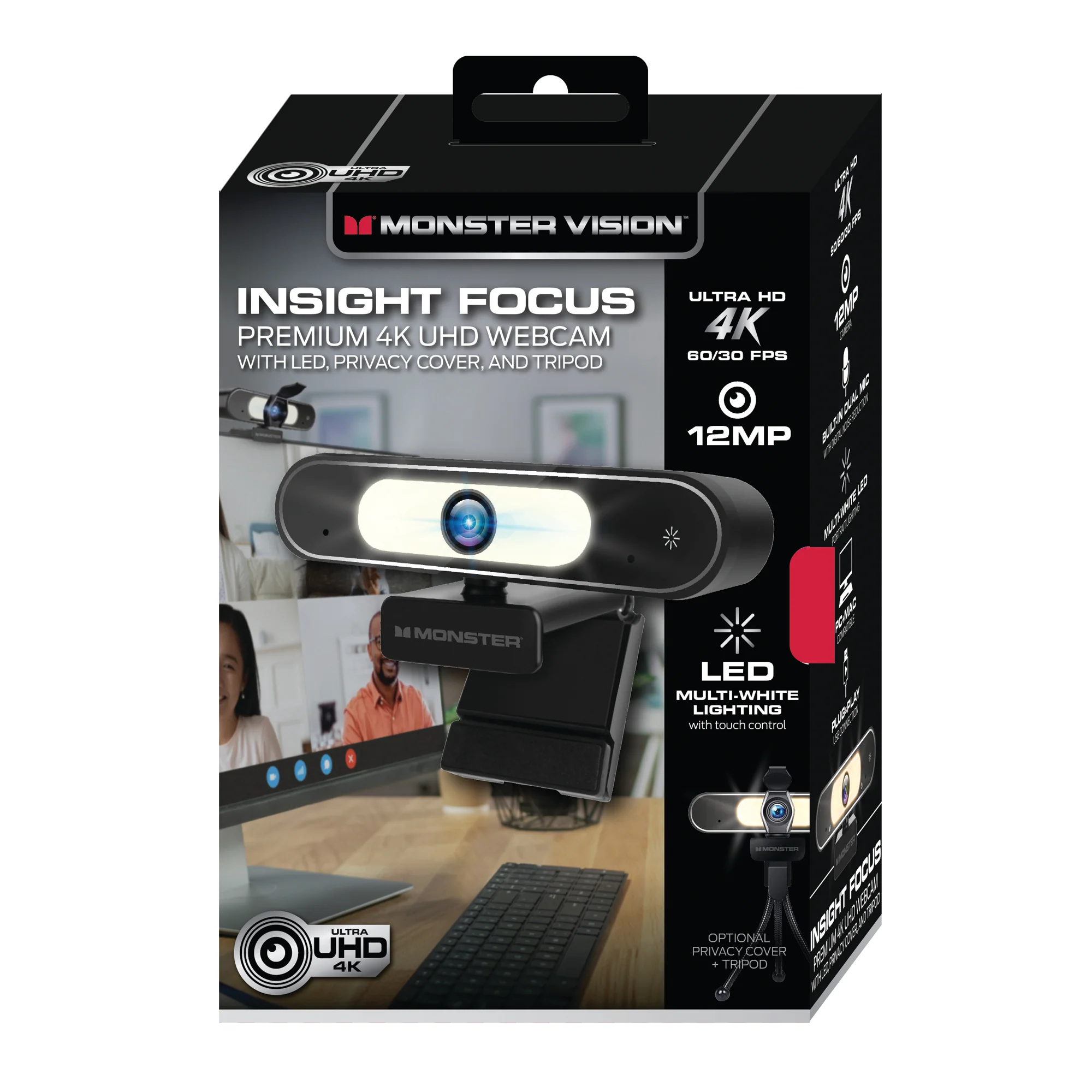 Premium 4K Insight Focus UHD Webcam, Flexible Tripod Included - Image 7