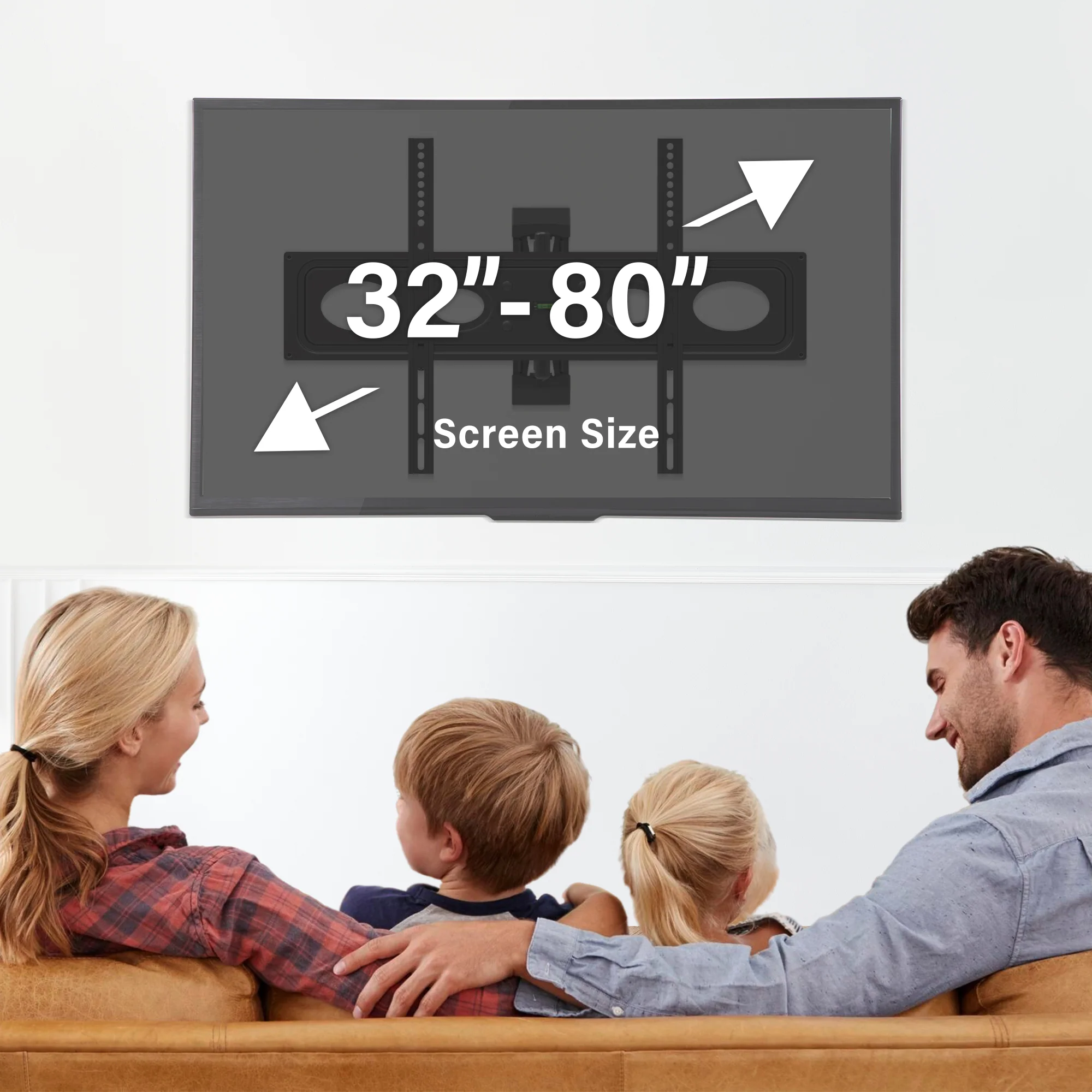 Monster Full Motion TV Mount for 32”-80” TVs up to 88 Lbs., Flat Panel Swivel & Tilt Television Mount - Image 5