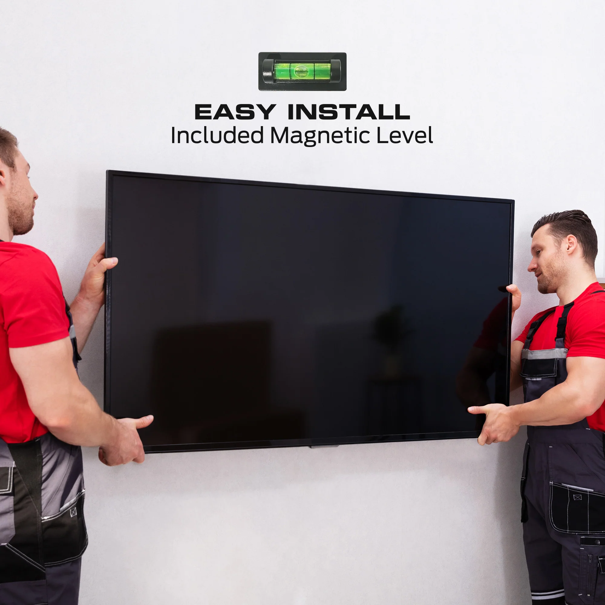 Black Large Tilt TV Wall Mount - Fits 42" to 90" TVs, 135 lbs Capacity, VESA 880x600, Integrated Magnetic Level - Image 4