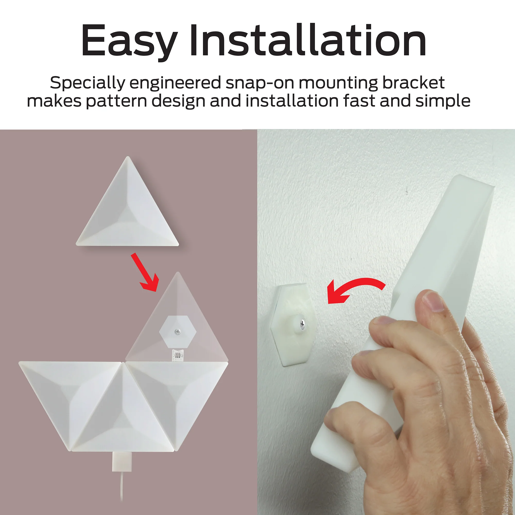 3D Prism 4-Pack Interlocking RGBIC LED Wall Lights, Music Sync, Voice & App Control - Image 6