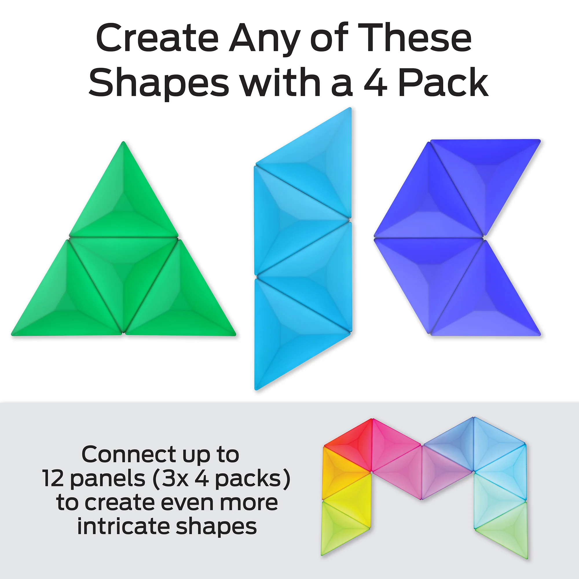 3D Prism 4-Pack Interlocking RGBIC LED Wall Lights, Music Sync, Voice & App Control - Image 7