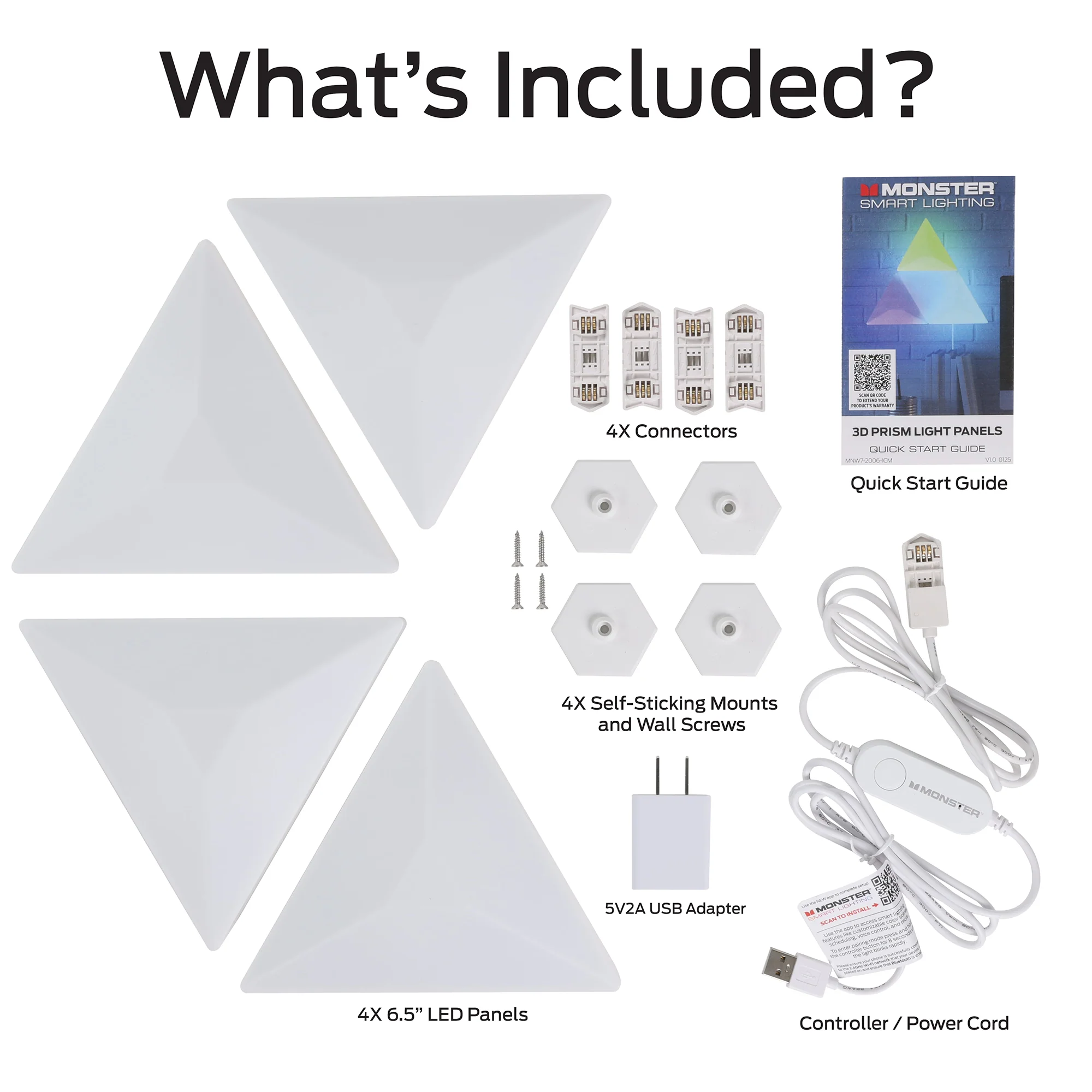 3D Prism 4-Pack Interlocking RGBIC LED Wall Lights, Music Sync, Voice & App Control - Image 8