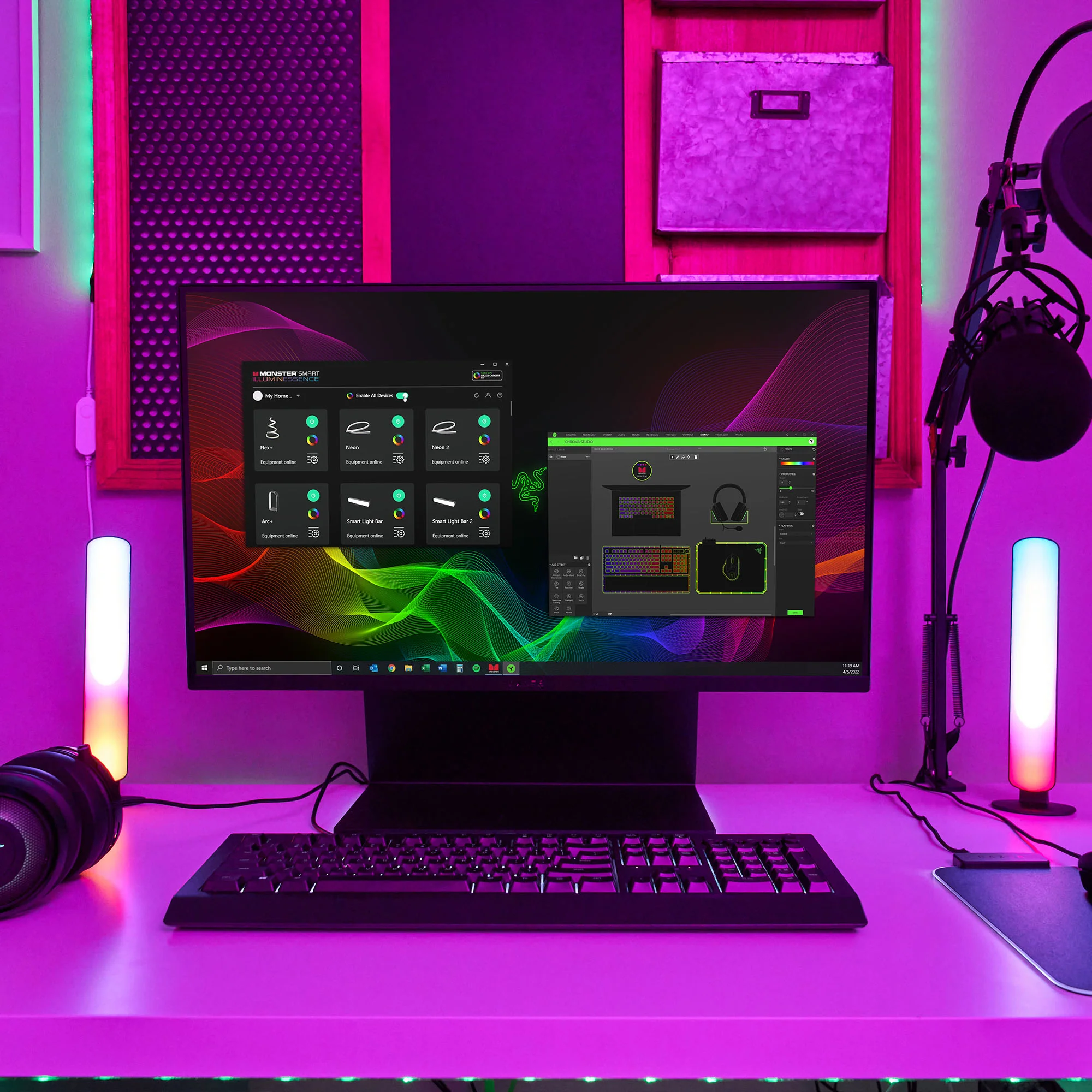 2 Pack Smart Wi-Fi Light Bars, Multi-Color RGB+IC Razor Chroma TV & Gaming, Dimmable, Sound Reactive, App & Voice Control - Image 5