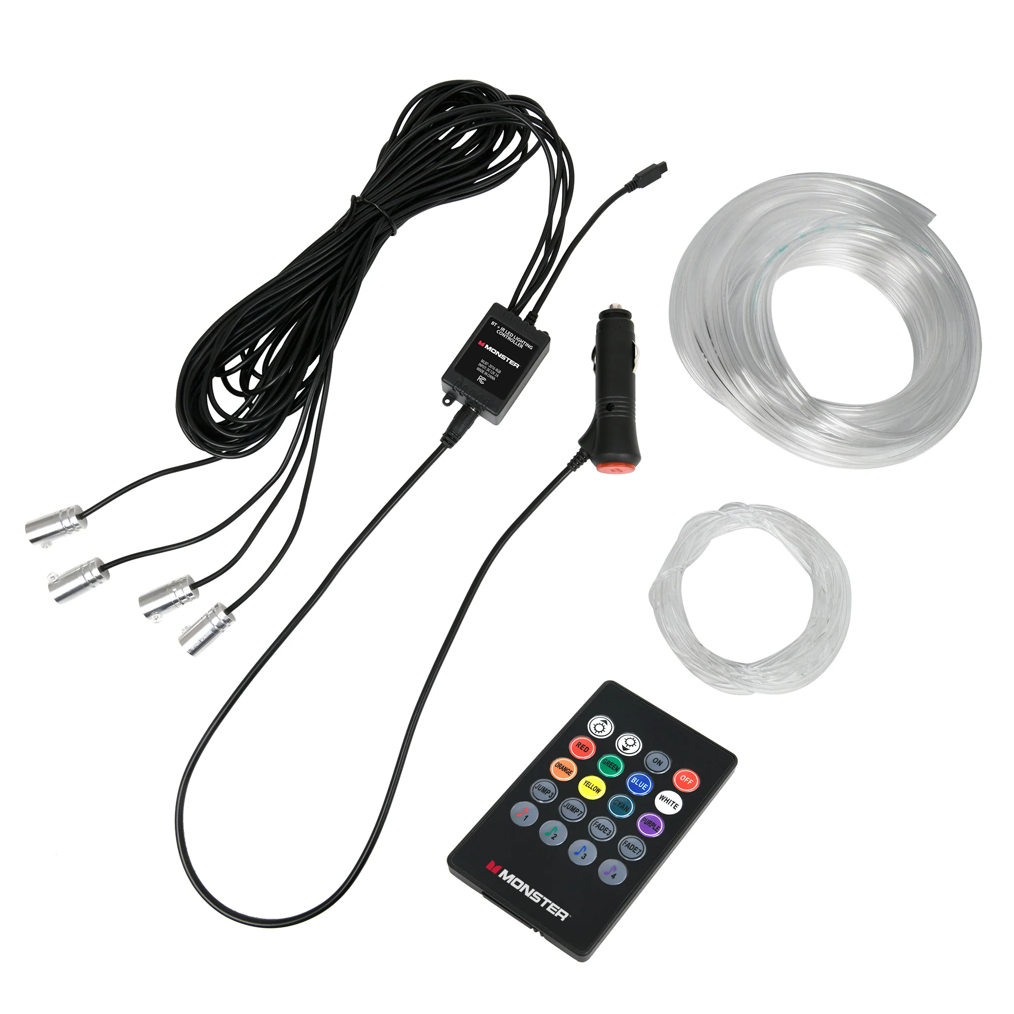 Smart Fiber Optic Wire Bluetooth Sound-Reactive Multi-Color Car Interior Lighting Kit - Image 5