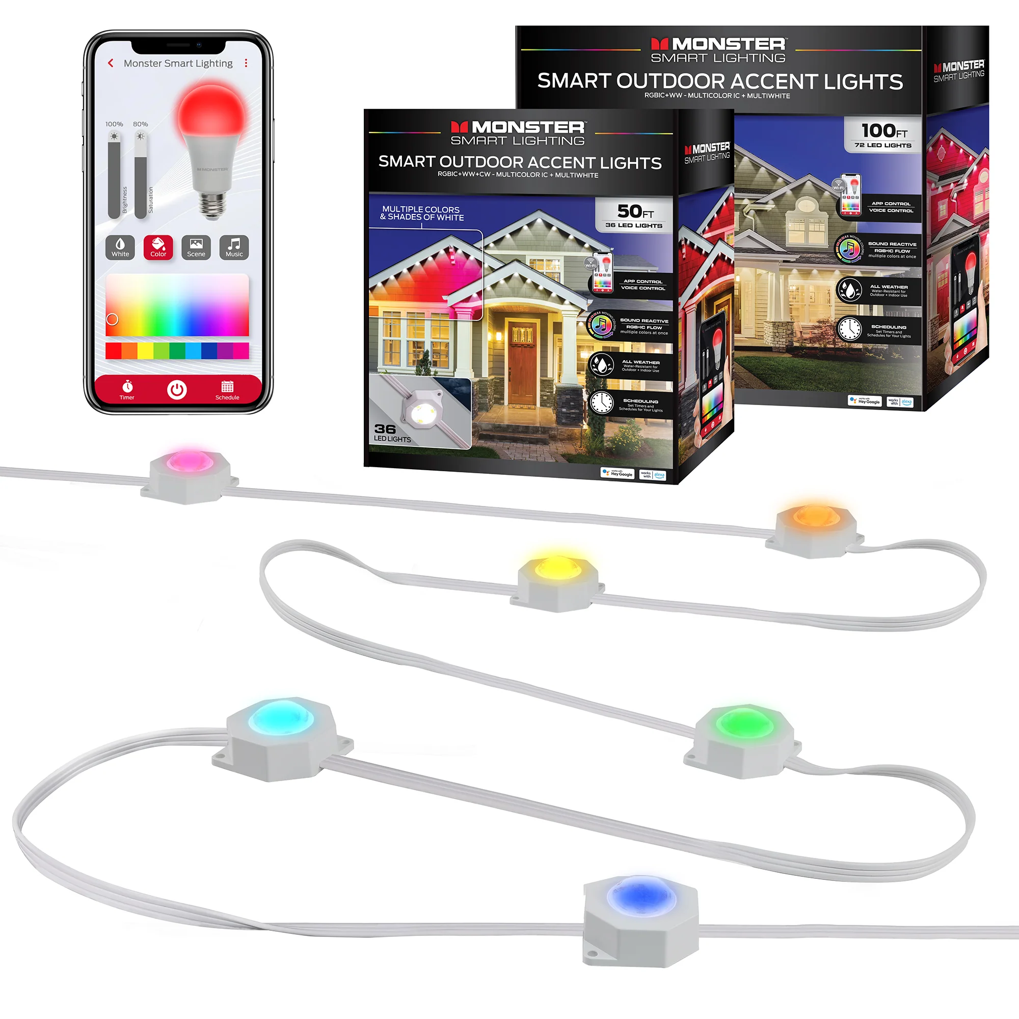 Smart Permanent Outdoor Lights, LED Eaves Lights, IP66 Weather & Water Resistant - Image 12