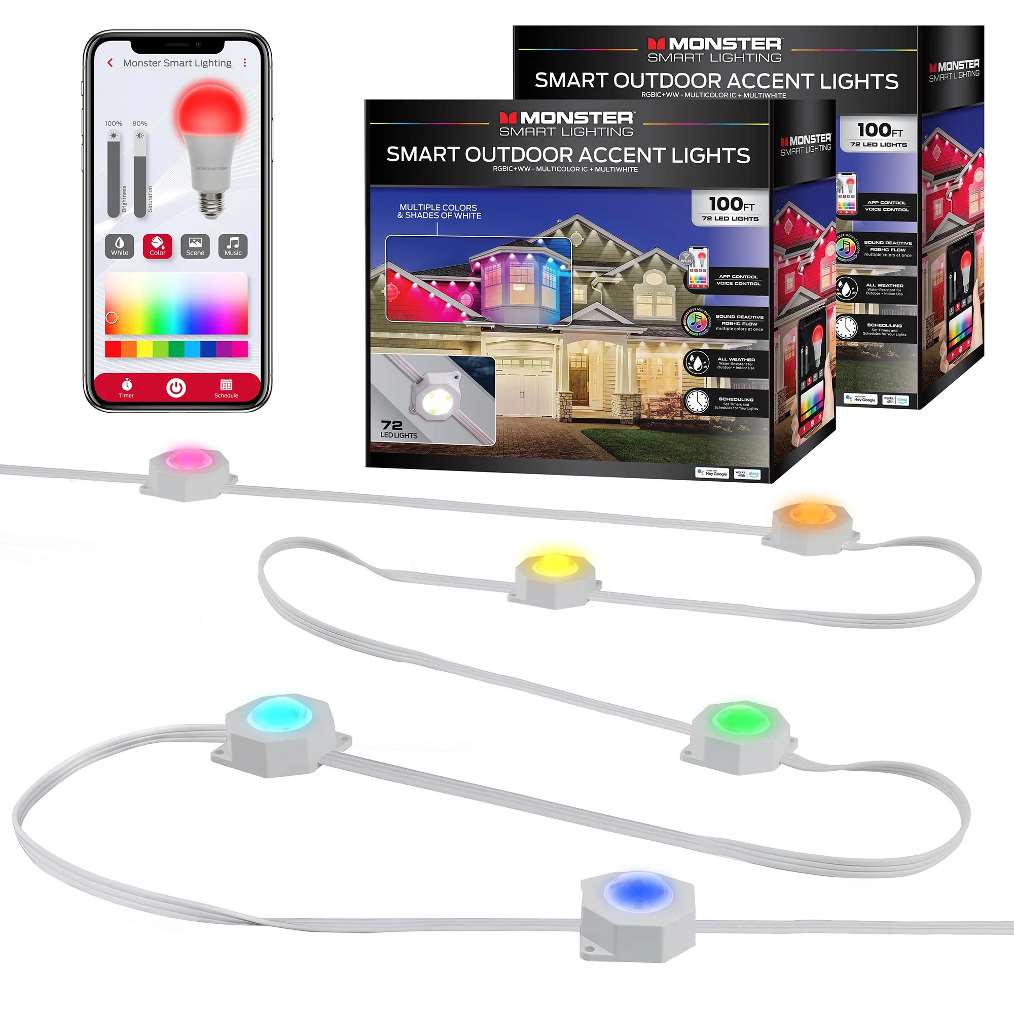 Smart Permanent Outdoor Lights, LED Eaves Lights, IP66 Weather & Water Resistant - Image 13