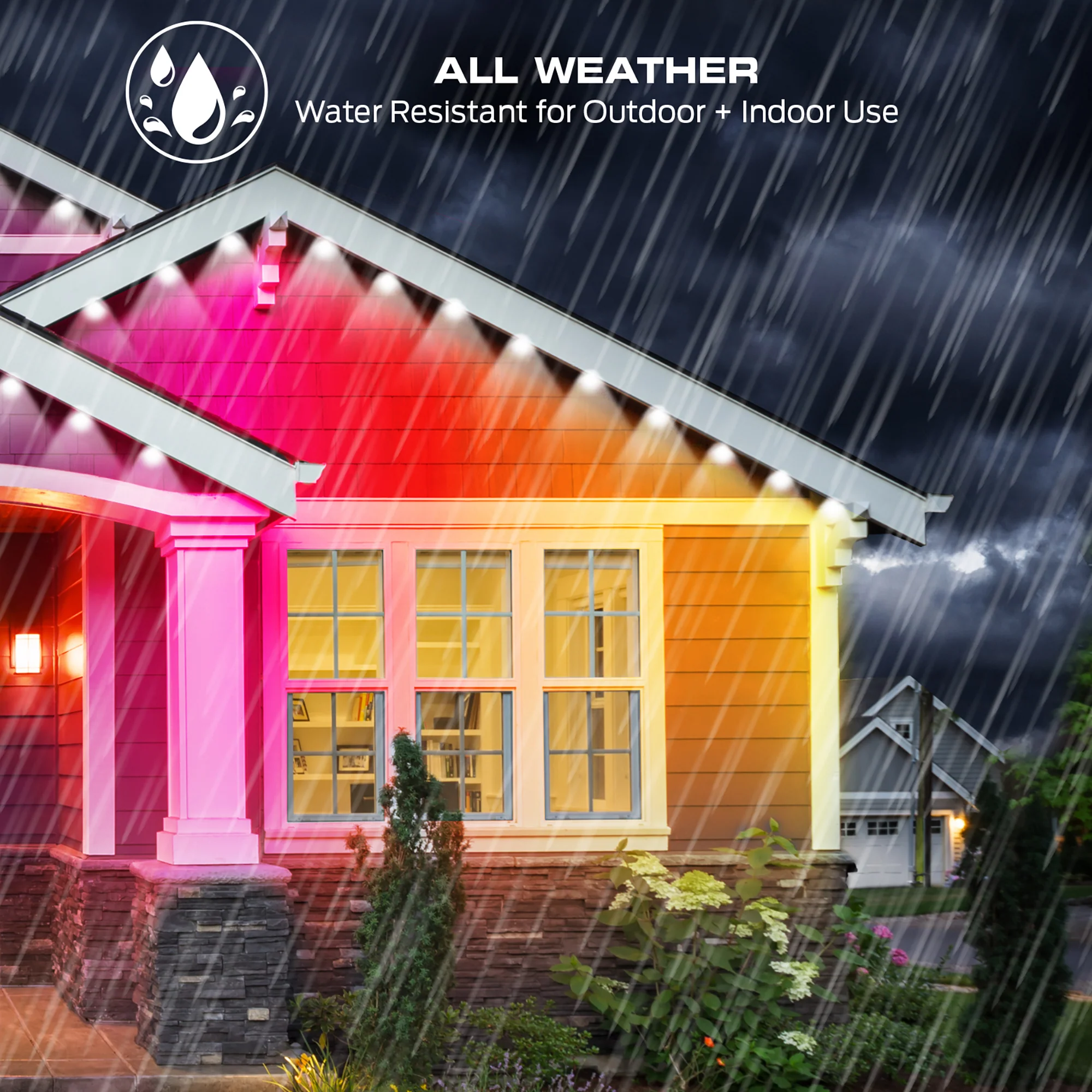 Smart Permanent Outdoor Lights, LED Eaves Lights, IP66 Weather & Water Resistant - Image 4