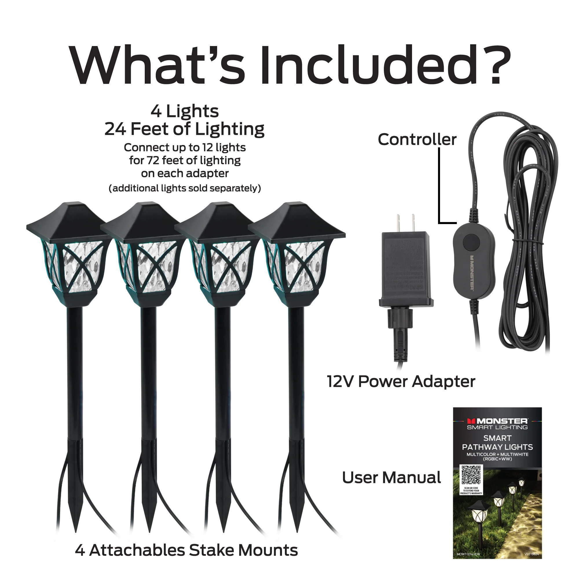 Smart Outdoor Sound Reactive Pathway LED Lights, 4 Individually Controlled Dimmable LEDs, IP66 Water & Weather Resistant - Image 7