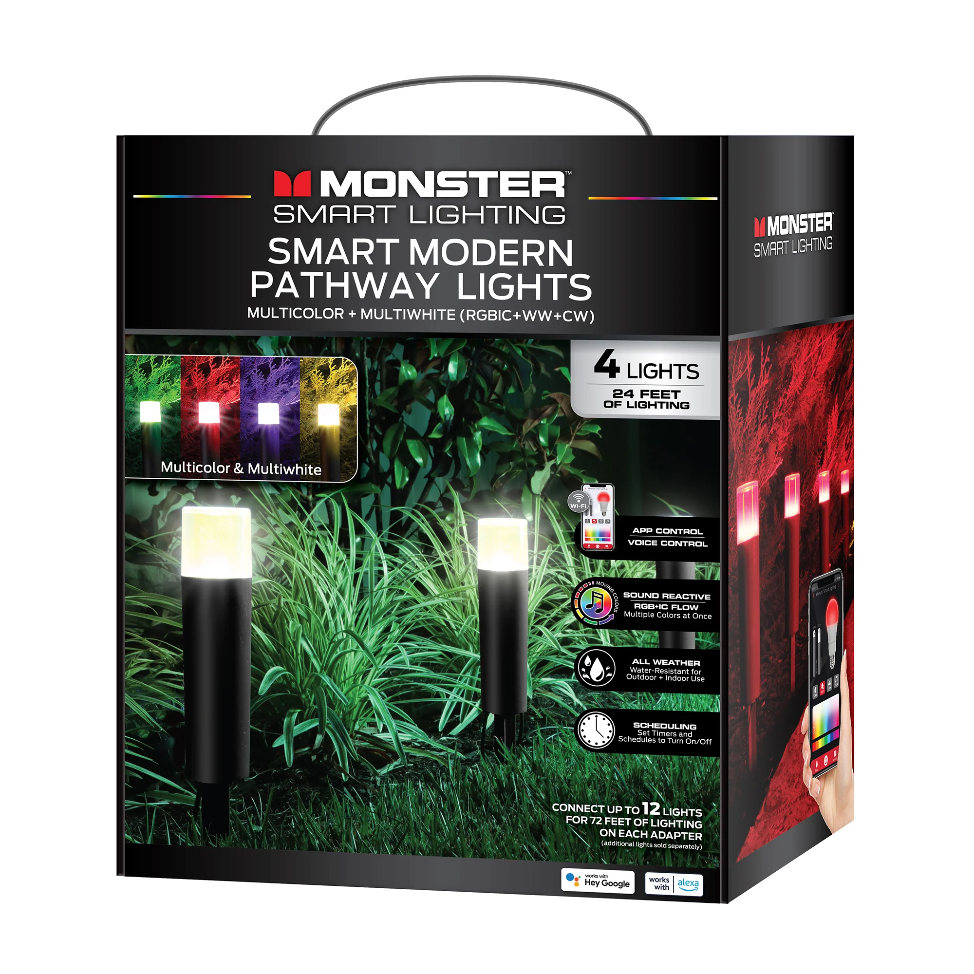 Smart Sound Reactive Pathway LED Lights, 4 Individually Controlled Dimmable LEDs, IP66 Water & Weather Resistant - Image 9