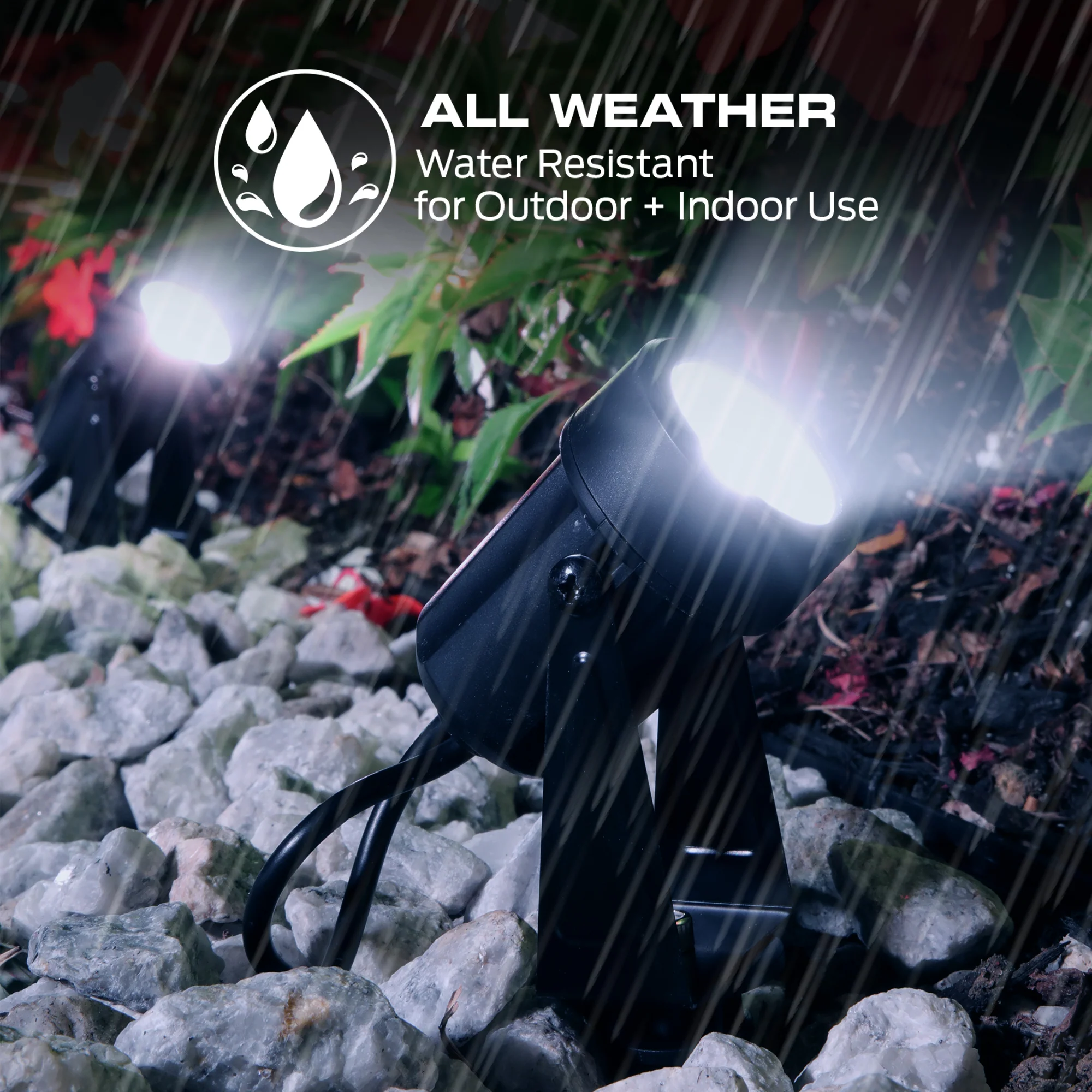 Smart Outdoor Sound Reactive Spotlights 2 Pack, Dimmable LEDs, IP66 Water & Weather Resistant - Image 5