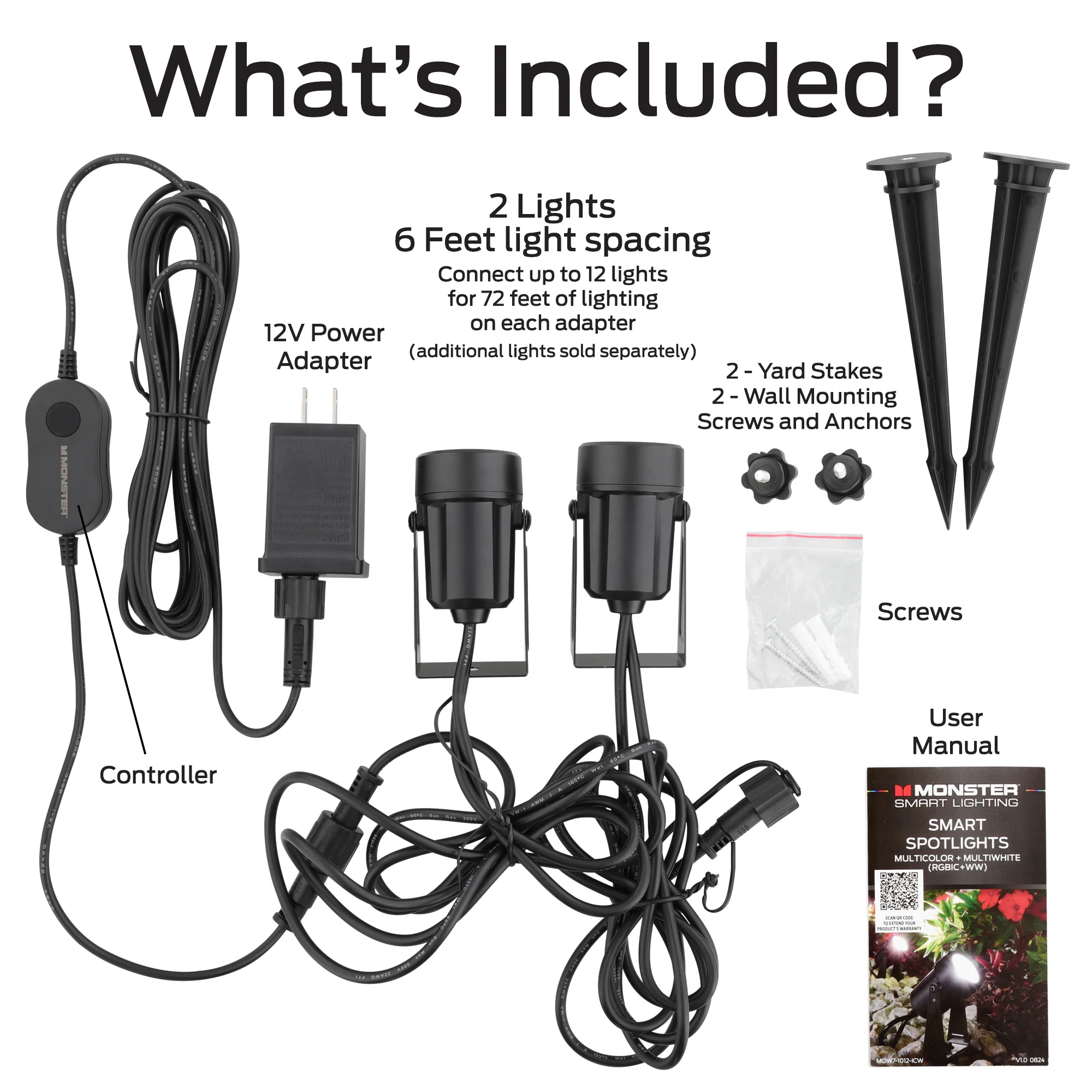 Smart Outdoor Sound Reactive Spotlights 2 Pack, Dimmable LEDs, IP66 Water & Weather Resistant - Image 6