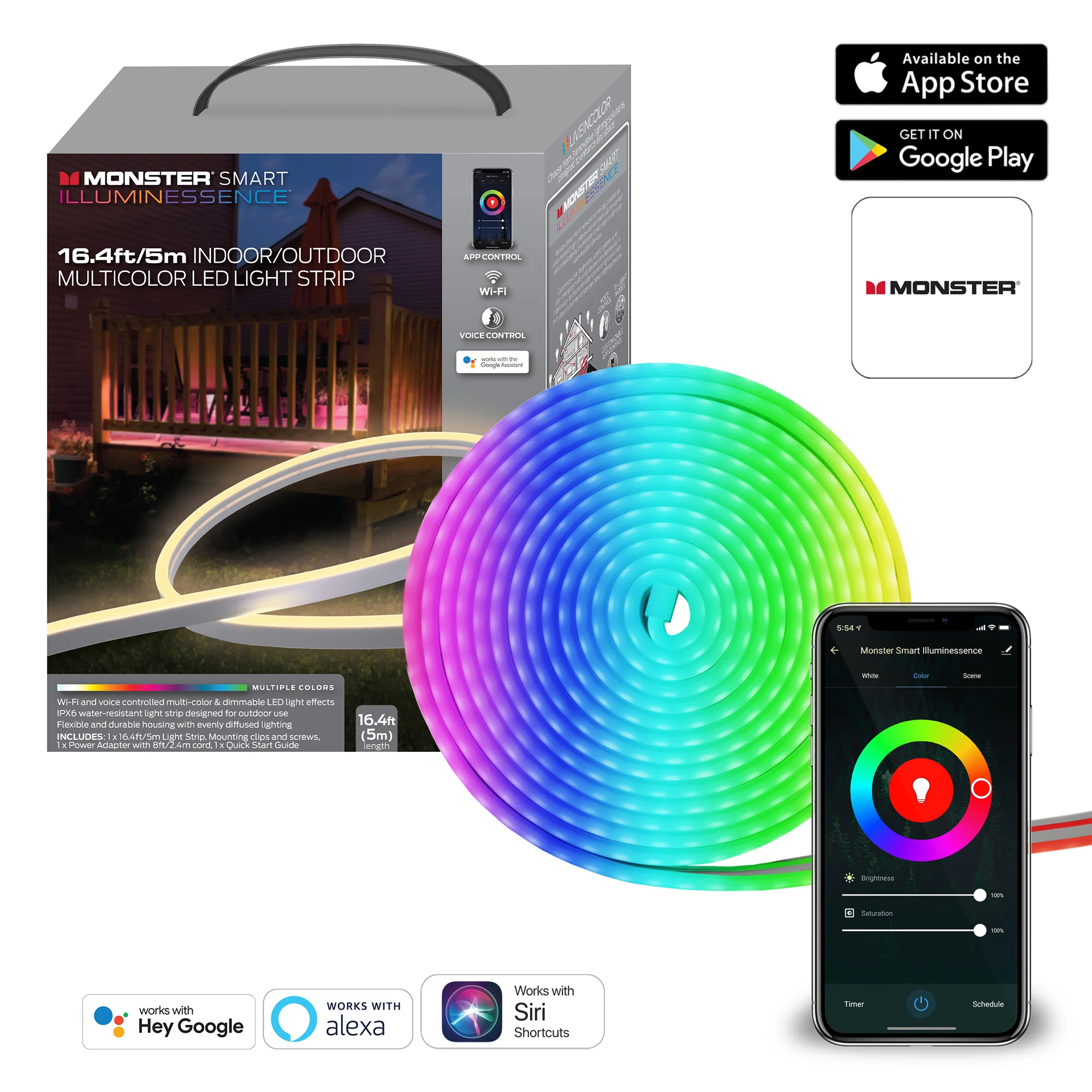 Smart 16.4ft Neon Outdoor Multi-Color LED Light Strip, IP66 Weather & Water Resistant - Image 8