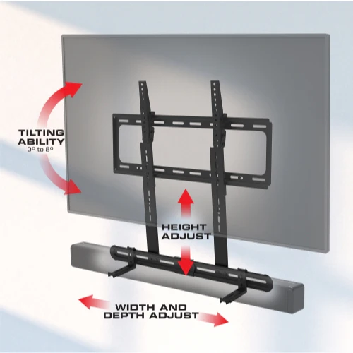 Tilt Motion Wall Mount For 32-70” TVs and Adjustable Soundbar Mount - Image 6