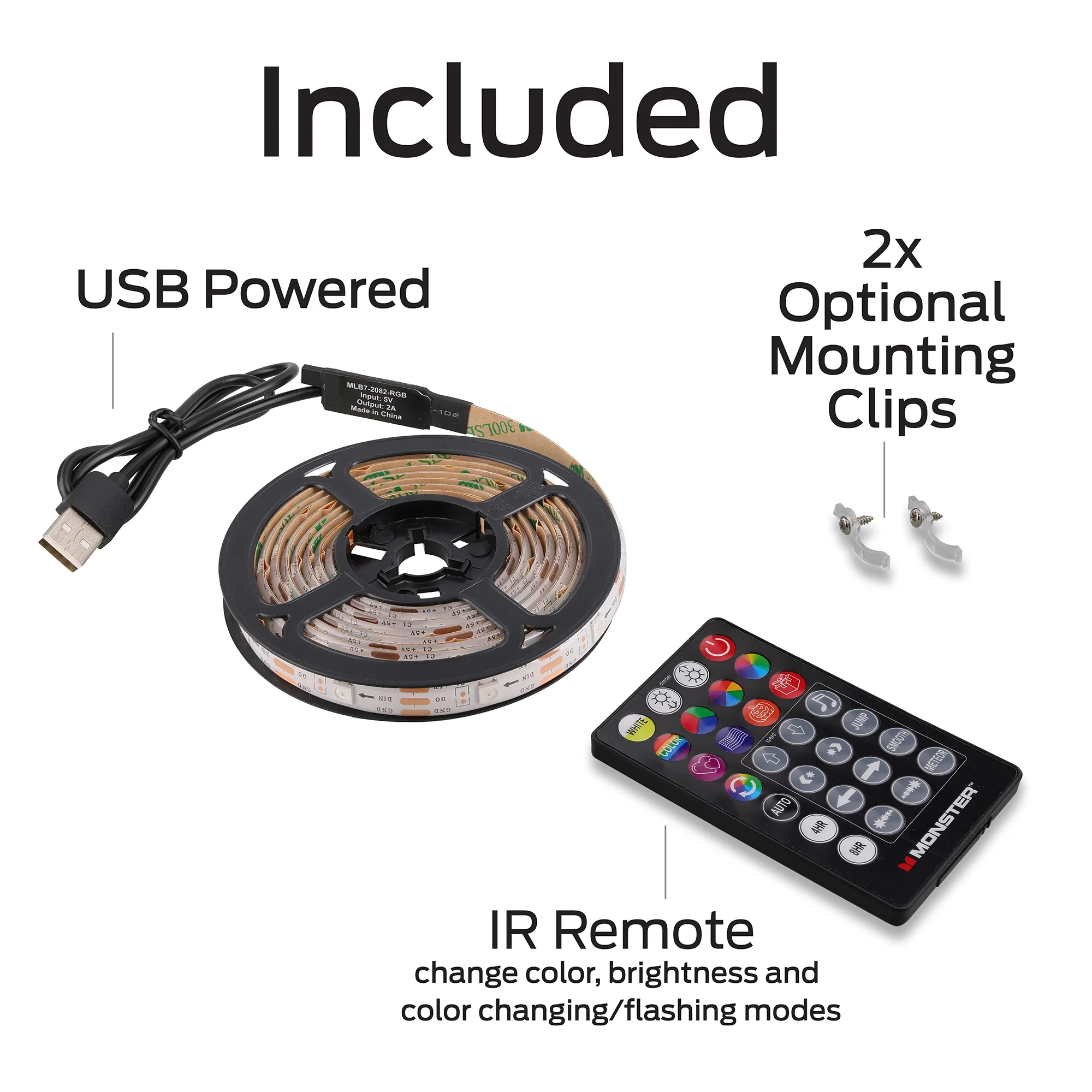 Sound Reactive RGBW Indoor LED Light Strip, Remote Controlled - Image 7
