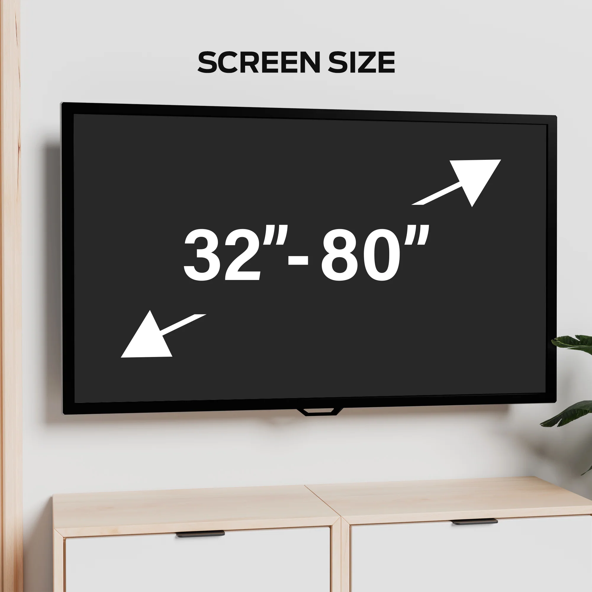 Monster Black Standard Tilt TV Wall Mount for 32" to 80" TVs - 88lb Capacity - Low-Profile 0° to 8° Tilt Adjustment - Includes Magnetic Level - Universal VESA 600x400 Compatible - Image 3