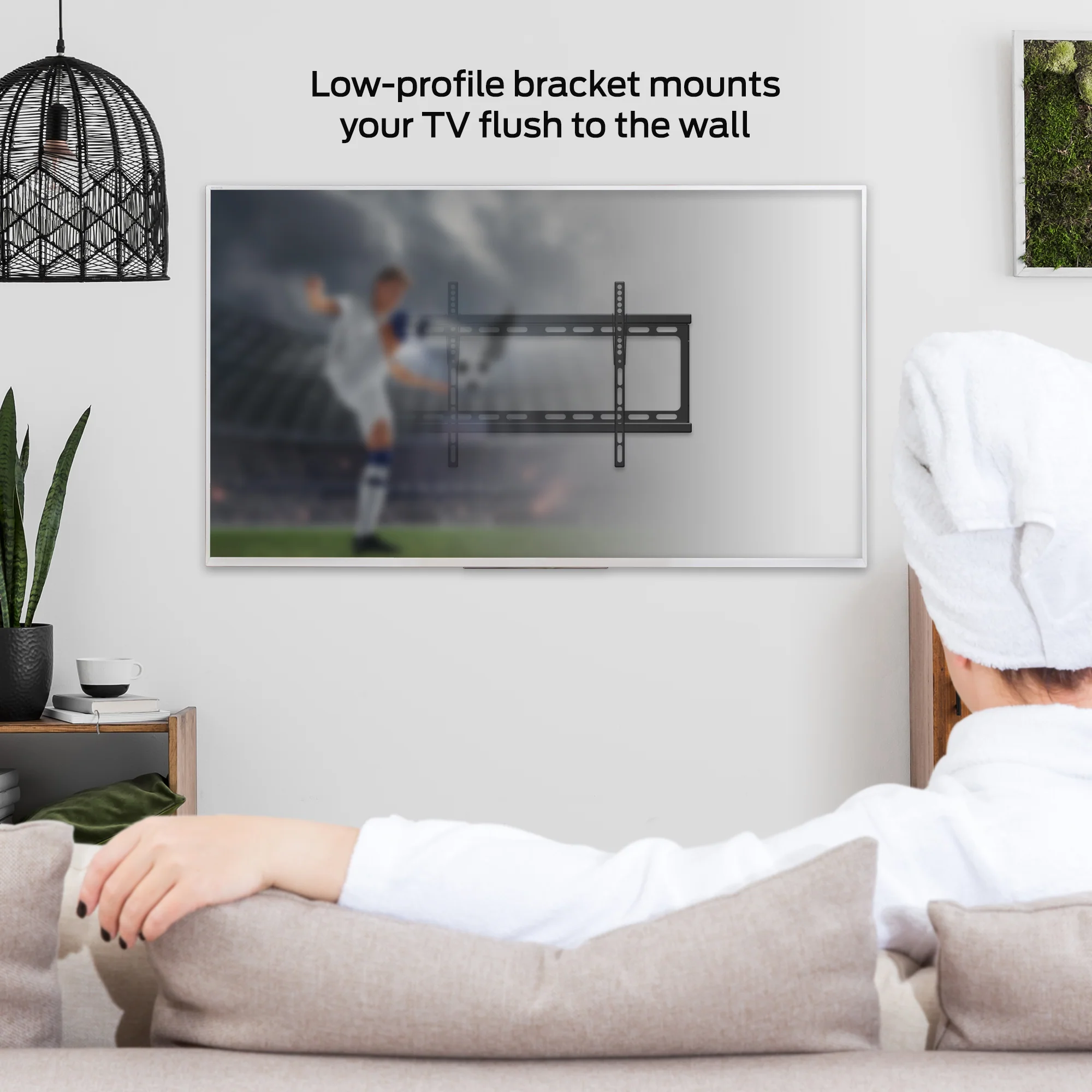 Monster Black Standard Tilt TV Wall Mount for 32" to 80" TVs - 88lb Capacity - Low-Profile 0° to 8° Tilt Adjustment - Includes Magnetic Level - Universal VESA 600x400 Compatible - Image 7