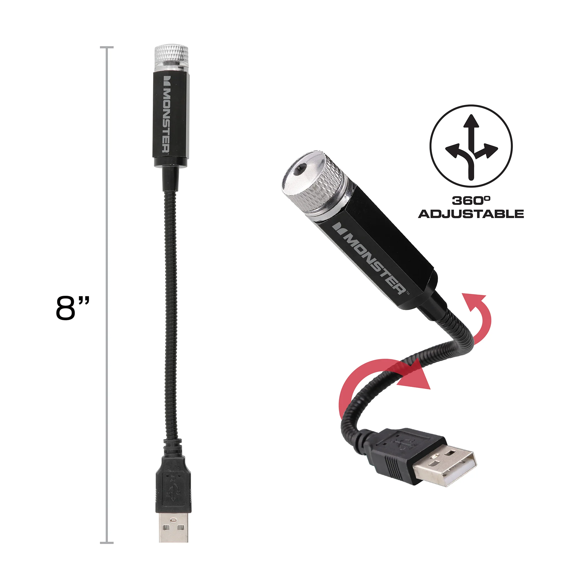 8" Red Starry Night LED Laser Light: USB-Powered Laser Accent - Image 7