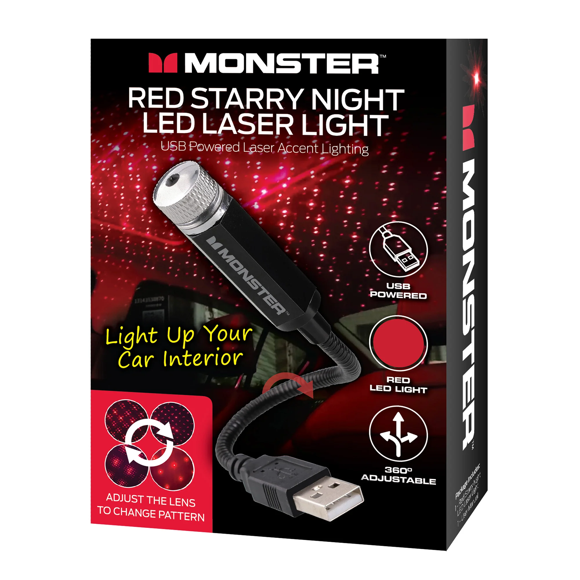 8" Red Starry Night LED Laser Light: USB-Powered Laser Accent - Image 9