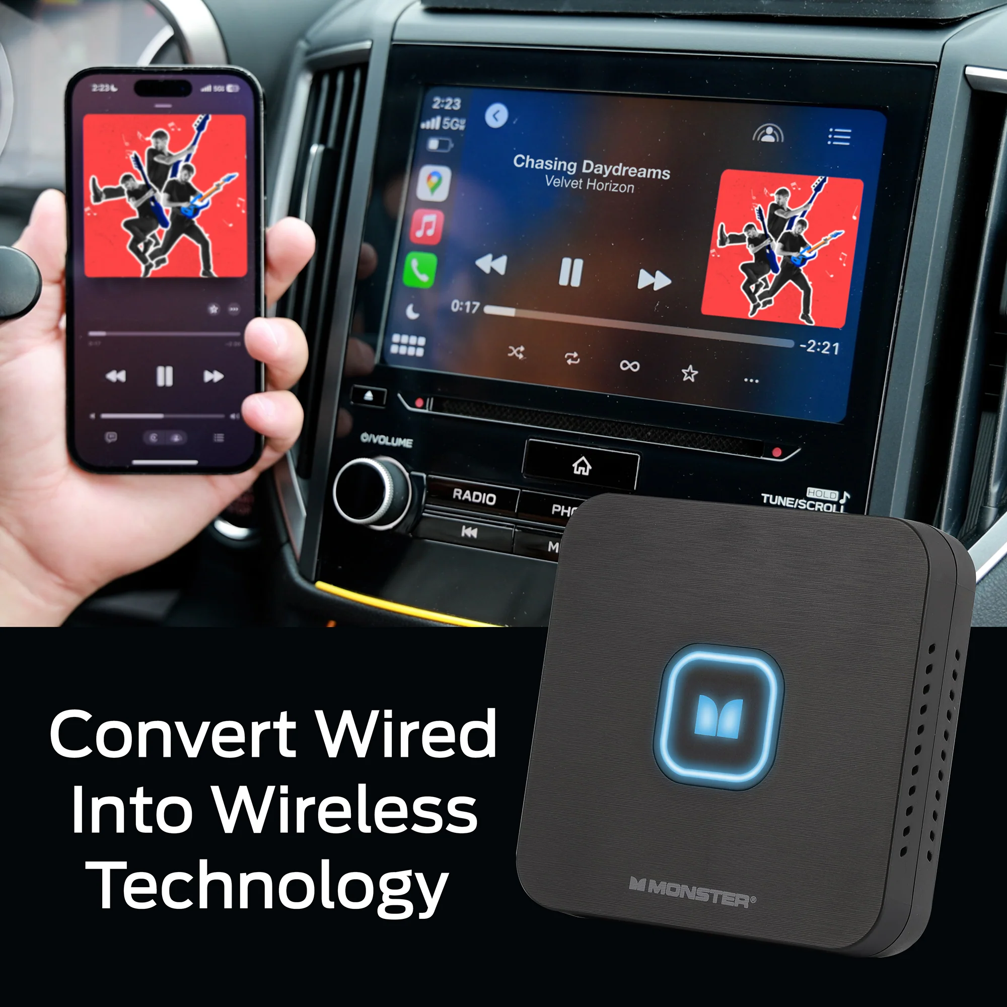 Wireless CarPlay Adapter Compatible with Apple CarPlay & Android Auto - Image 3